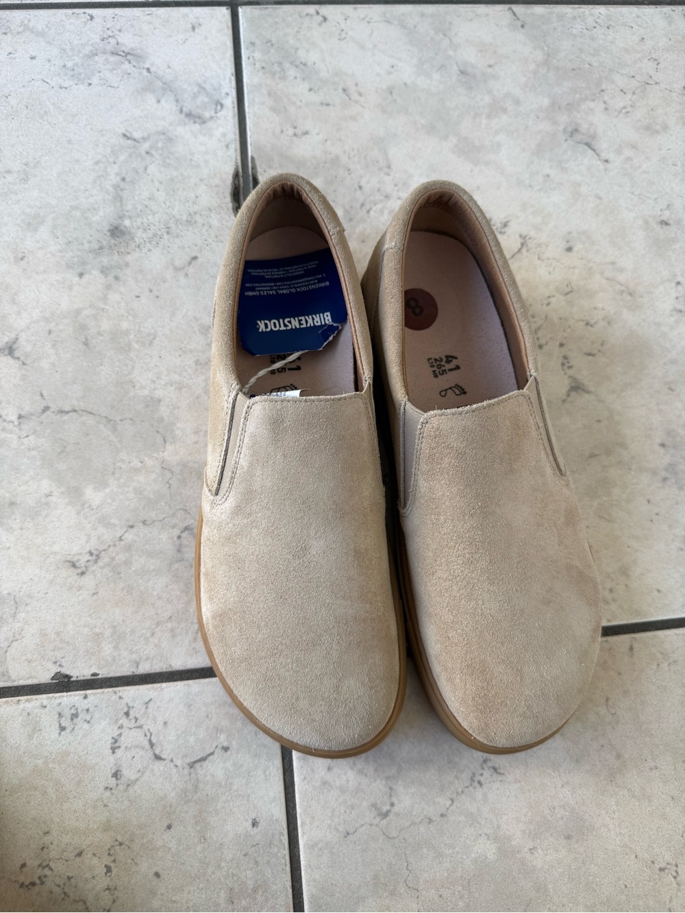 Birkenstock  women Slip-On Suede Loafers in Light Beige